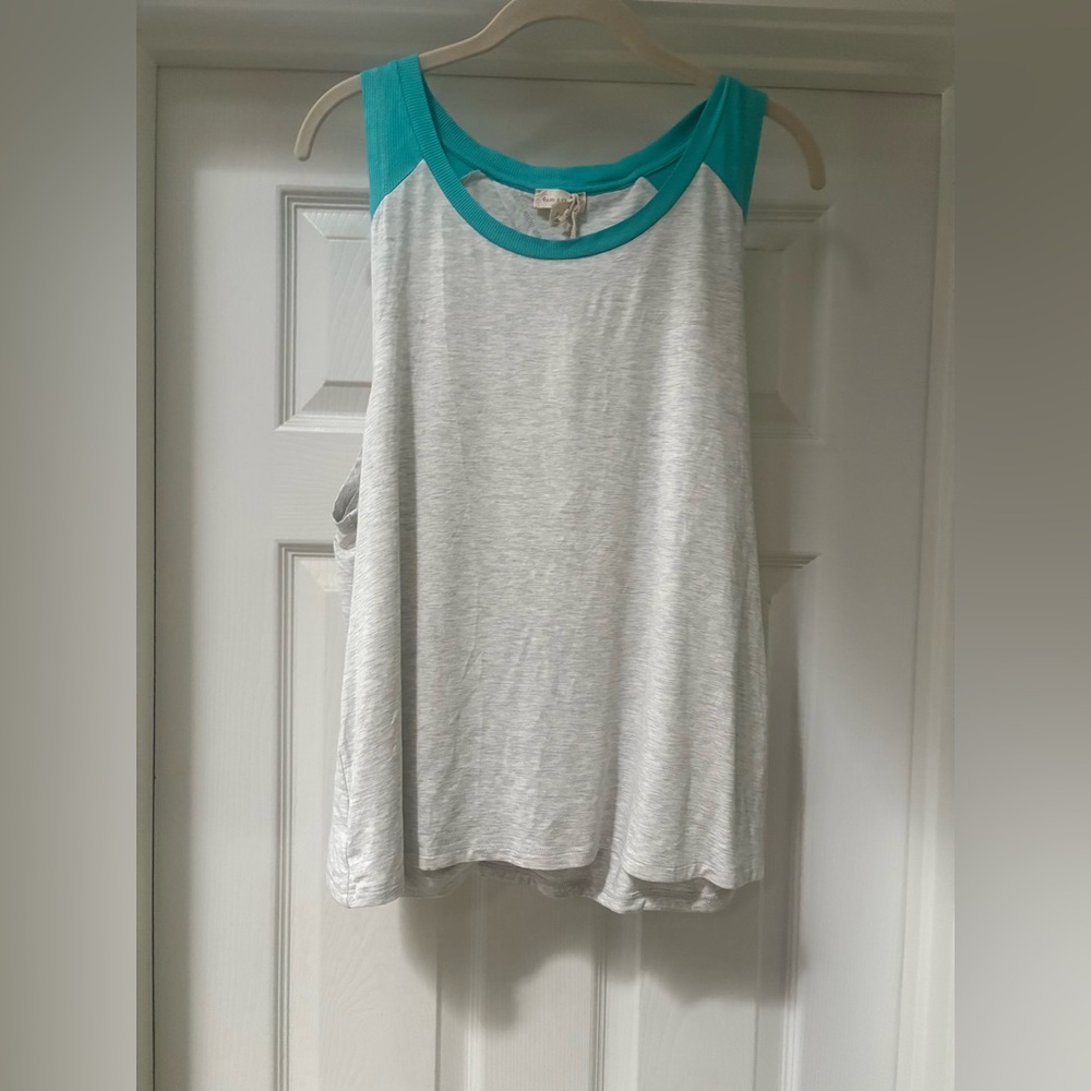 Gray and Teal Women's Tank Top